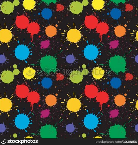 Paint splatter vector seamless pattern. Paint splatter vector seamless pattern. Background with repetition color stain illustration