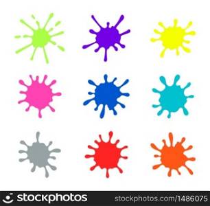 Paint splatters. Vector colorful illustration splash isolated. Watercolor splat icon for decoration background. Paint splatters. Vector colorful splash isolated. Watercolor splat
