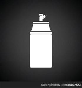 Paint spray icon. Black background with white. Vector illustration.