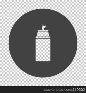 Paint spray icon. Subtract stencil design on tranparency grid. Vector illustration.