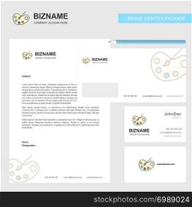 Paint tray Business Letterhead, Envelope and visiting Card Design vector template