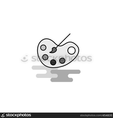 Paint tray Web Icon. Flat Line Filled Gray Icon Vector