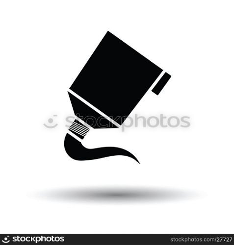 Paint tube icon. White background with shadow design. Vector illustration.