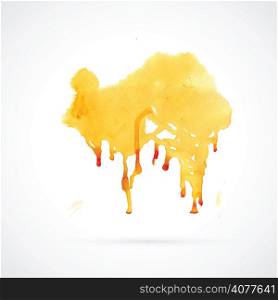 Paint. Watercolor yellow background. Colorful vector illustration.