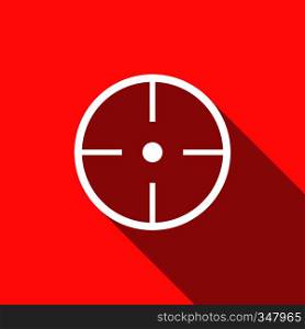 Paintball aim icon in flat style with long shadow. Paintball aim icon, flat style