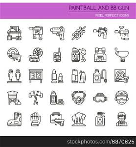 Paintball and BB Gun Equipments , Thin Line and Pixel Perfect Icons