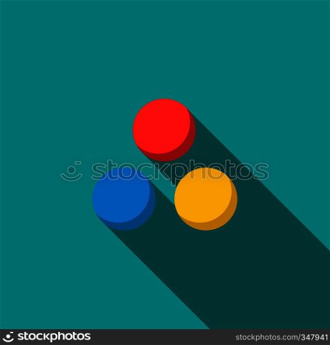 Paintball balls icon in flat style with long shadow. Paintball balls icon, flat style