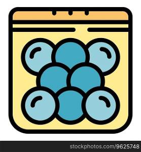 Paintball balls pack icon outline vector. Ball paint. Mask game color flat. Paintball balls pack icon vector flat