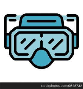 Paintball face mask icon outline vector. Ball spot. Game gun color flat. Paintball face mask icon vector flat