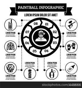 Paintball infographic banner concept. Simple illustration of paintball infographic vector poster concept for web. Paintball infographic concept, simple style