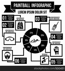 Paintball infographic in simple style for any design. Paintball infographic, simple style