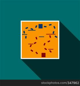 Paintball map icon in flat style with long shadow. Paintball map icon, flat style