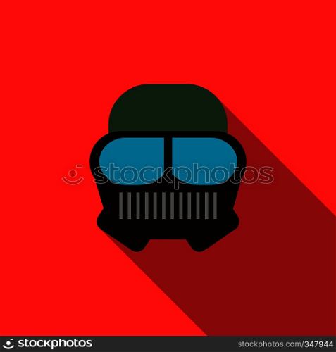 Paintball mask icon in flat style with long shadow. Paintball mask icon, flat style