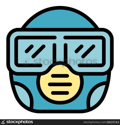 Paintball mask icon outline vector. Ball paint. Target sport color flat. Paintball mask icon vector flat