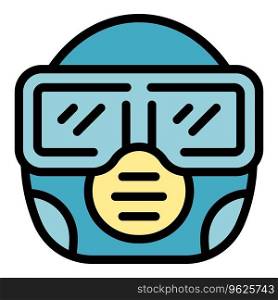 Paintball mask icon outline vector. Ball paint. Target sport color flat. Paintball mask icon vector flat
