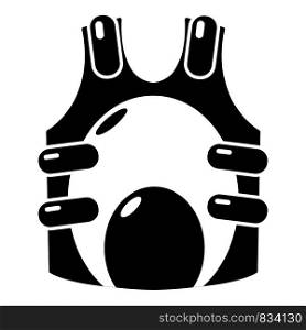 Paintball vest ammunition icon. Simple illustration of paintball vest ammunition vector icon for web design. Paintball vest ammunition icon, simple style
