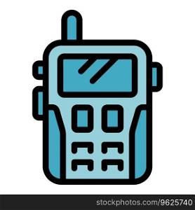 Paintball walkie talkie icon outline vector. Ball paint. Game target color flat. Paintball walkie talkie icon vector flat