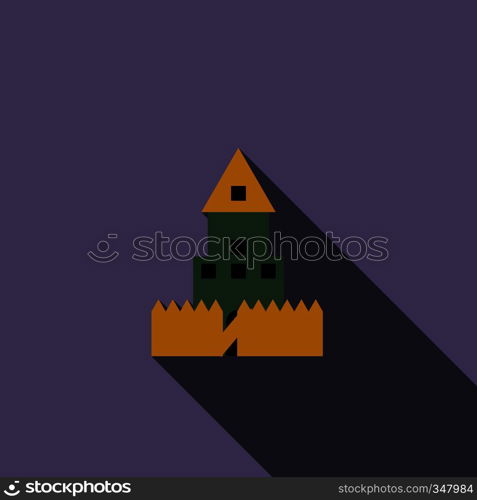 Paintball wall icon in flat style with long shadow. Paintball wall icon, flat style