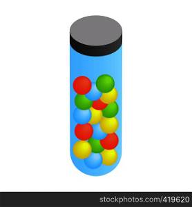 Paintballs in the case isometric 3d icon on a white background. Paintballs in the case isometric 3d