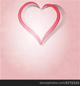 Painted brush heart shape. vector background.