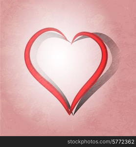 Painted brush heart shape. vector background.