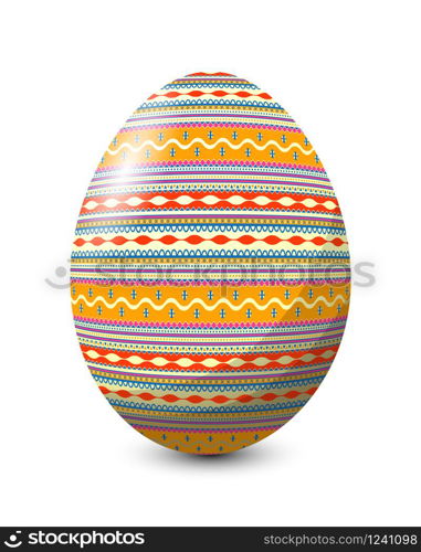 Painted egg celebrating Easter holiday, vector icon over white background