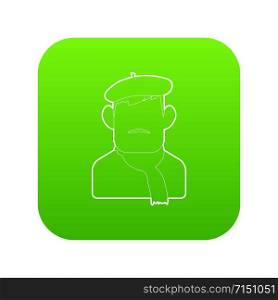 Painter icon green vector isolated on white background. Painter icon green vector