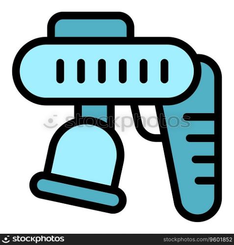 Painter plastic gun icon outline vector. Repair paint. Check body color flat. Painter plastic gun icon vector flat