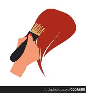 Painting Hair Icon. Flat Color Design. Vector Illustration.