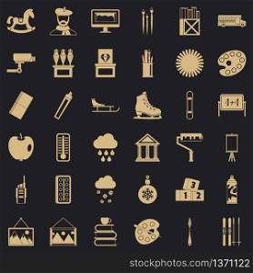 Painting icons set. Simple style of 36 painting vector icons for web for any design. Painting icons set, simple style