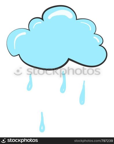Painting of a blue cloud with white comma-like designs vector color drawing or illustration