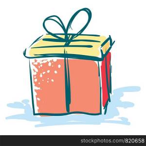 Painting of a colorful gift box vector or color illustration
