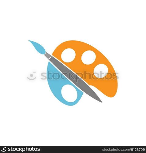 painting palette icon logo design illustration template