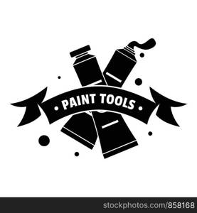 Painting tool tube logo. Simple illustration of painting tool tube vector logo for web. Painting tool tube logo, simple black style