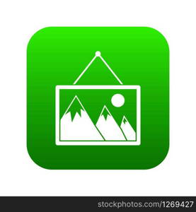 Painting with nature icon digital green for any design isolated on white vector illustration. Painting with nature icon digital green