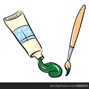 Paints and brushes illustration vector on white background
