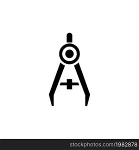 Pair Compasses for Navigation. Flat Vector Icon. Simple black symbol on white background. Pair Compasses for Navigation Flat Vector Icon