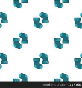 Pair of blue baby socks pattern seamless background in flat style repeat vector illustration. Pair of blue baby socks pattern seamless