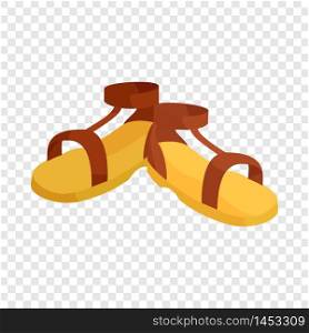 Pair of brown sandals icon. Cartoon illustration of pair of sandals vector icon for web. Pair of brown sandals icon, cartoon style