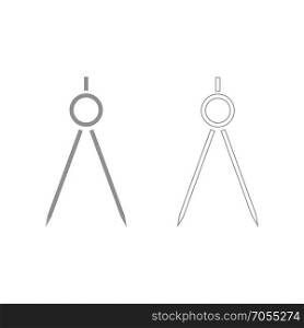 Pair of compasses grey set icon .. Pair of compassesgrey set icon .