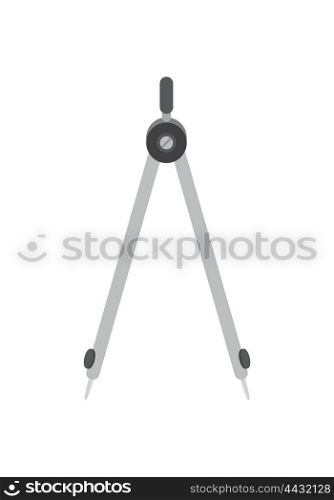 Pair of Compasses Technical Drawing Instrument. Pair of compasses technical drawing instrument that can be used for inscribing circles or arcs. Vector illustration of compass isolated on white