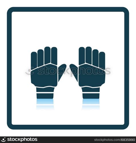 Pair of cricket gloves icon. Shadow reflection design. Vector illustration.