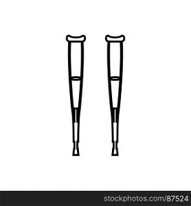 Pair of crutches black icon .