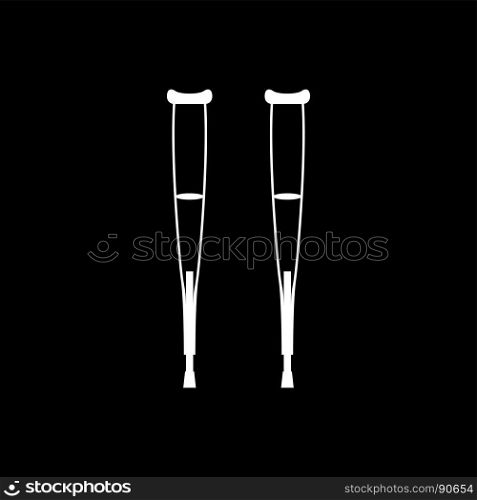 Pair of crutches it is white icon .. Pair of crutches it is white icon . Flat style .