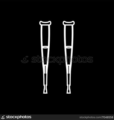 Pair of crutches white icon .