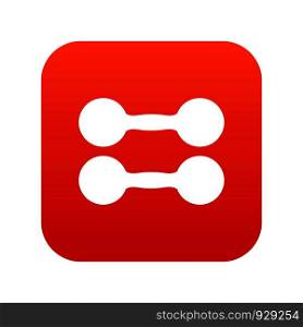 Pair of dumbbells icon digital red for any design isolated on white vector illustration. Pair of dumbbells icon digital red