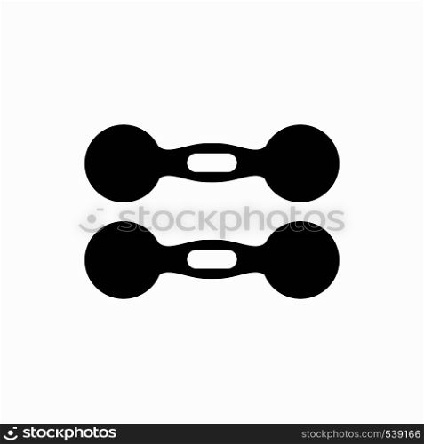 Pair of dumbbells icon in simple style on a white background. Pair of dumbbells icon, simple style