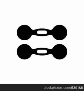 Pair of dumbbells icon in simple style on a white background. Pair of dumbbells icon, simple style