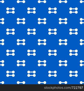 Pair of dumbbells pattern repeat seamless in blue color for any design. Vector geometric illustration. Pair of dumbbells pattern seamless blue