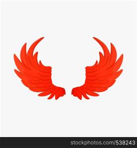 Pair of fire wings icon in cartoon style isolated on white background. Pair of fire wings icon, cartoon style